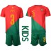 Portugal Pepe #3 Babykleding Thuisshirt Kinderen WK 2022 Korte Mouwen (+ korte broeken)